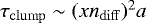$\tau_{\mathrm{clump}} \sim (x n_{\mathrm{diff}})^2 a$
