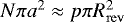 $N \pi a^2 \approx p \pi R_{\mathrm{rev}}^2$
