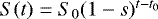 $S(t) = S_0 (1 - s)^{t - t_0}$