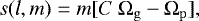 \begin{align} s(l,m)&=&m[{C~{\UpOmega}_{\mathrm{g}}} -{\UpOmega}_{\mathrm{p}}], \end{align}