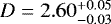 $D=2.60^{&#x002B;0.05}_{-0.03}$