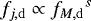 ${f_{j,\rm d}}\propto{f_{M,\rm d}}^s$