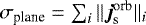 $\sigma_{\textrm{plane}}=\sum_{i} ||\vec{j}_{\textrm{s}}^{\textrm{orb}}||_{i}$
