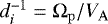 $d^{-1}_i ={\mathrm{\Omega}}_{\mathrm{p}}/V_{\mathrm{A}}$