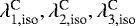 $\lambda_{1,{\text{iso}}}^{\text{C}},\lambda_{2,{\text{iso}}}^{\text{C}},\lambda_{3,{\text{iso}}}^{\text{C}}$