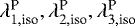 $\lambda_{1,{\text{iso}}}^{\text{P}},\lambda_{2,{\text{iso}}}^{\text{P}},\lambda_{3,{\text{iso}}}^{\text{P}}$