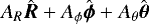$A_R\hat{\vec{R}}&#x002B;A_{\phi}\hat{\vec{\phi}}&#x002B;A_{\theta}\hat{\vec{\theta}}$