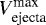 $V^{\textrm{max}}_{\textrm{ejecta}}$