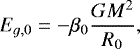 \begin{equation*} E_{g,0} = - \beta_{0}\frac{GM^{2}}{R_{0}}, \end{equation*}