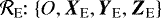 $ \mathcal{R}_{\textrm{E}}\!\!: \left\{O, \vec{X}_{\textrm{E}} , \vec{Y}_{\textrm{E}} , \vec{Z}_{\textrm{E}} \right\} $