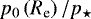 $ p_0 \left( R_{\textrm{e}} \right) / p_{\star}$