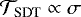 $ \mathcal{T}_{\textrm{SDT}} \propto \sigma $