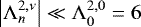 $ \left| {\mathrm{\Lambda}}_n^{2,\nu} \right| \ll {\mathrm{\Lambda}}_0^{2,0} = 6 $