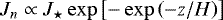 $ J_n \propto J_{\star} \exp \left[ - \exp \left(- z / H \right) \right] $