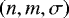$ \left( n,m,\sigma \right) $