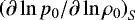 $\left( \partial \ln p_0 / \partial \ln \rho_0 \right)_S $