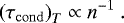 \begin{equation*}\left(\tau_{\mathrm{cond}}\right)_T \propto n^{-1} \ . \end{equation*}