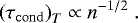 \begin{equation*}\left(\tau_{\mathrm{cond}}\right)_T \propto n^{-1/2} \ . \end{equation*}