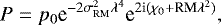 \begin{equation*} P = p_0 \textrm{e}^{-2\sigma_{\textrm{RM}}^2 \lambda^4} \textrm{e}^{2\textrm{i}(\chi_0 &#x002B; \textrm{RM} \lambda^2)} ,\end{equation*}