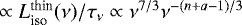 $\propto L_{\textrm{iso}}^{\textrm{thin}}(\nu)/\tau_{\nu} \propto \nu^{7/3}\nu^{-(n&#x002B;a-1)/3}$