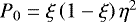 $P_0= \xi \left( 1- \xi \right)\eta^2$