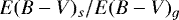 $E(B-V)_s/E(B-V)_g$