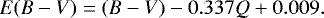 \begin{equation*} E(B-V) = (B-V) - 0.337Q &#x002B; 0.009.\end{equation*}