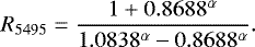 \begin{equation*} R_{5495} = \frac{1&#x002B;0.8688^{\alpha}}{1.0838^{\alpha}-0.8688^{\alpha}}.\end{equation*}