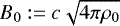 $B_0:=c\sqrt{4 \pi \rho_0}$