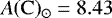 $A(\mathrm{C})_{\odot}=8.43$