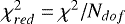 $\chi^2_{red}=\chi^2/N_{dof}$
