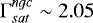 $\mathrm{\Gamma}_{sat}^{ngc}\sim 2.05$