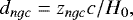 \begin{equation*} d_{ngc}=z_{ngc}c/H_0,\end{equation*}