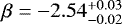 $\beta=-2.54_{-0.02}^{&#x002B;0.03}$