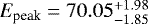$E_{\textrm{peak}}=70.05_{-1.85}^{&#x002B;1.98}$