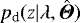 $p_{\textrm{d}}(z|{\mathrm{\lambda}},\hat{{\boldsymbol{\Theta}}})$