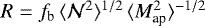 $R=f_{\textrm{b}}\,\langle {\mathcal{N}^2} \rangle^{1/2}\,\langle {M^2_{\textrm{ap}}} \rangle^{-1/2}$