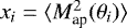 $x_i=\langle {M^2_{\textrm{ap}}({\theta}_i)} \rangle$