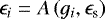 $\epsilon_i=A\left(g_i,\epsilon_{\textrm{s}}\right)$