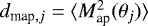 $d_{\textrm{map},j}=\langle {M^2_{\textrm{ap}}({\theta}_j)} \rangle$