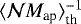 $\langle {{\cal N}M_{\textrm{ap}}} \rangle_{\textrm{th}}^{-1}$