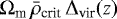 ${\mathrm{\Omega}}_{\textrm{m}}\,\bar{\rho}_{\textrm{crit}}\,{\mathrm{\Delta}}_{\textrm{vir}}(z)$