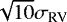 $\sqrt{10}{\sigma_{\textrm{RV}}}$