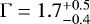 $\mathrm{\Gamma}=1.7^{&#x002B;0.5}_{-0.4}$