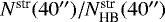 $N^{\textrm{str}}(40{}^{\prime\prime})/N^{\textrm{str}}_{\textrm{HB}}(40{}^{\prime\prime})$