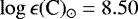 $\log\epsilon(\textrm{C})_{\odot}=8.50$