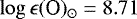$\log\epsilon(\textrm{O})_{\odot}=8.71$