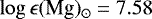 $\log\epsilon(\textrm{Mg})_{\odot}=7.58$