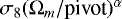 $\sigma_8(\mathrm{\Omega}_{m}/\text{pivot})^{\alpha}$