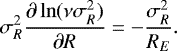 \begin{equation*} \sigma_R^2 \frac{\partial \ln(\nu \sigma_R^2)}{\partial R} = - \frac{\sigma_R^2}{R_E}.\end{equation*}